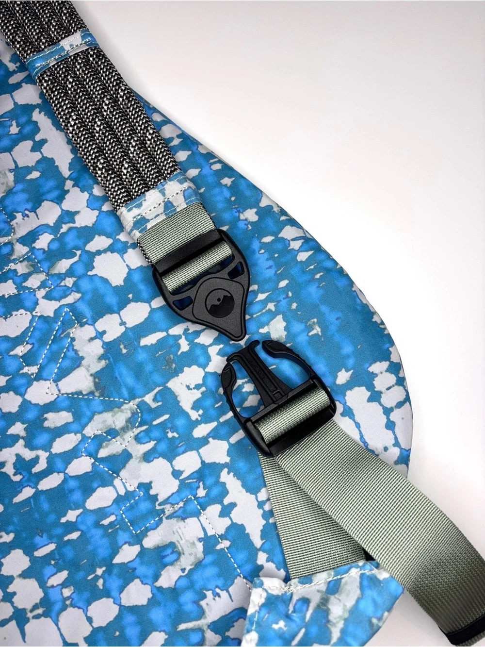 Kavu Rope Bag, Ripple Tie Dye, Teal and Gray pattern, Sling, Cross body